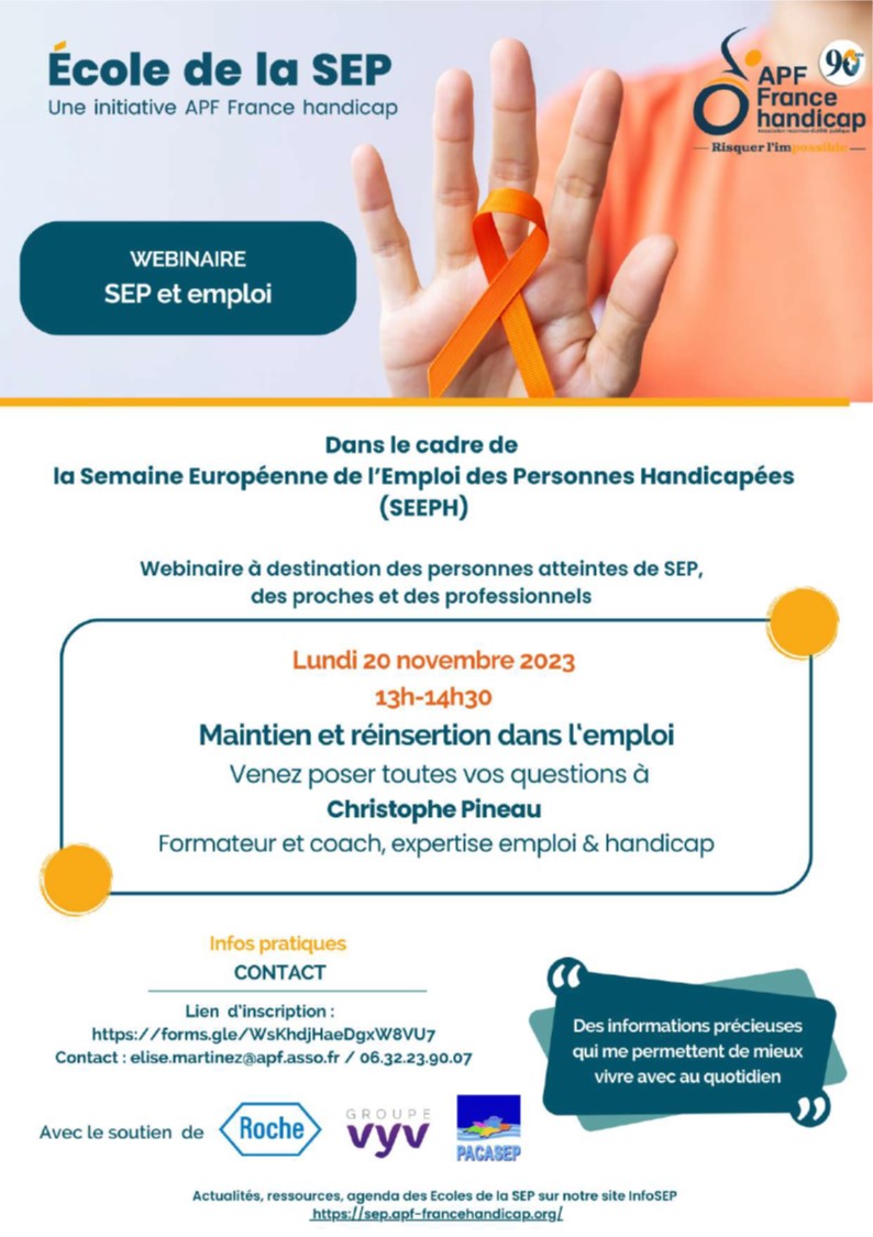 Ecole de la SEP : webinaire SEP et emploi organisé par l'APF